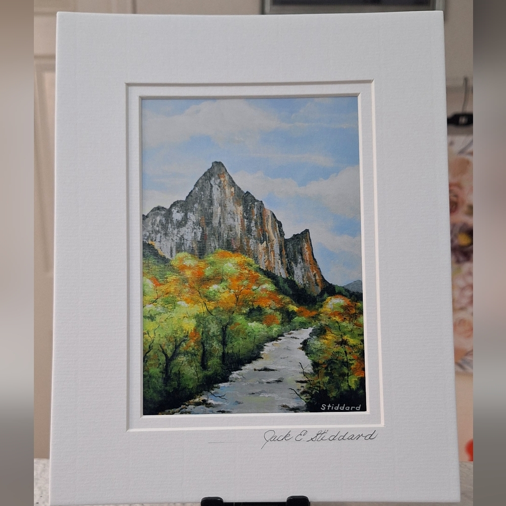 NWT  - Utah & Virgin River by Jack E. Stiddard 5x7 Photo on 8x10 Mat